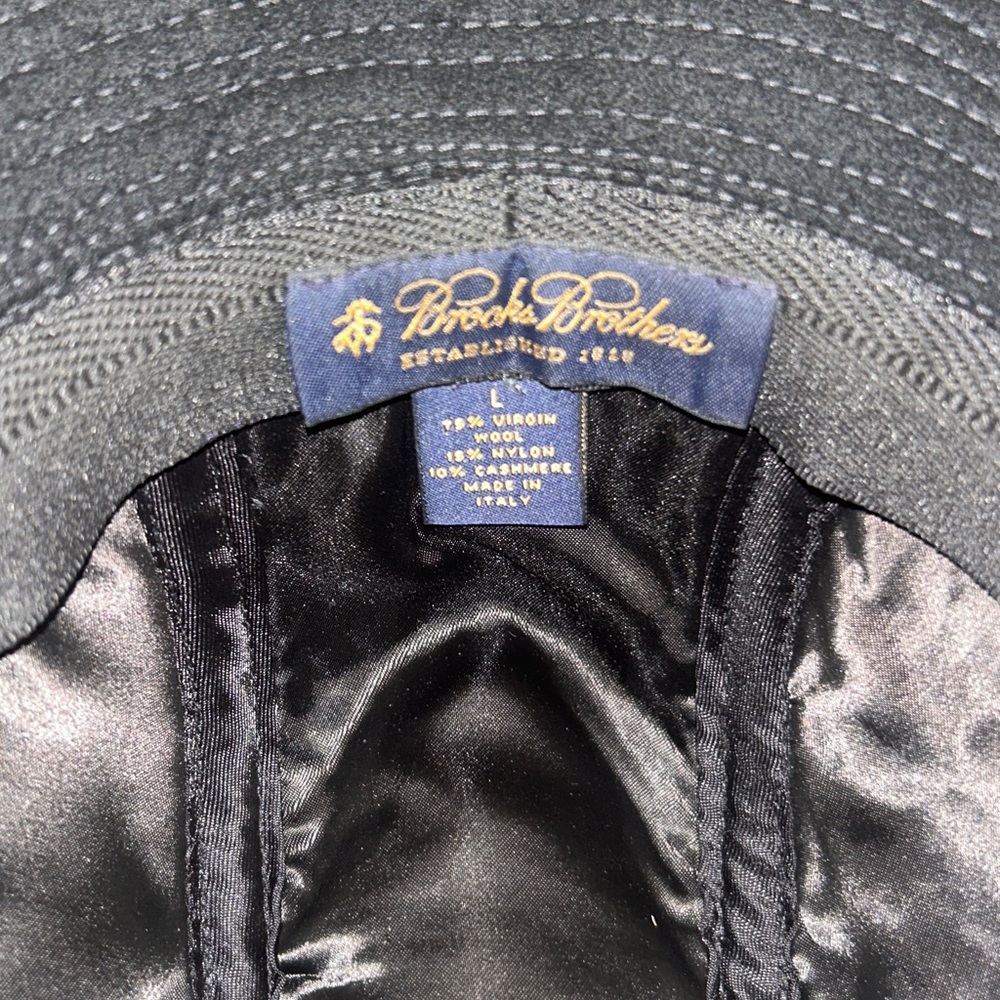 BROOKS BROTHERS Black Fedora Hat WOOL.. sz L - Picture 5 of 5